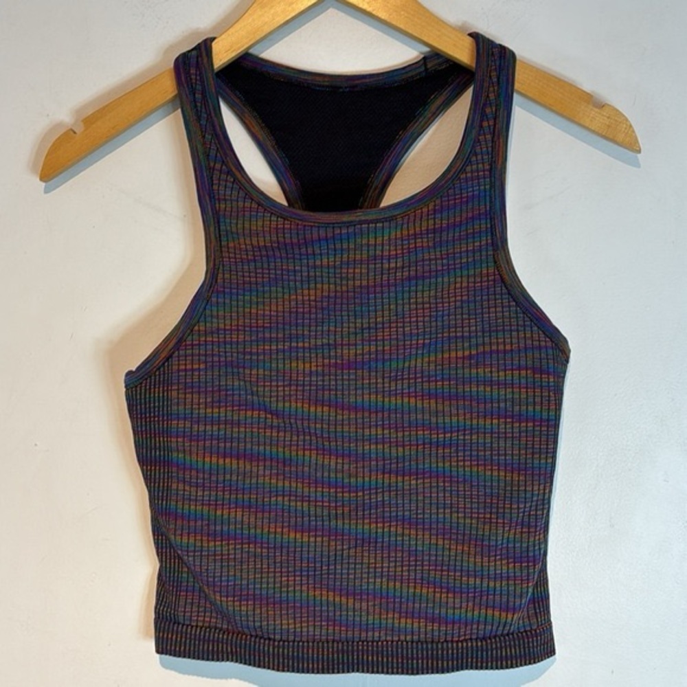 Lululemon Ebb to Street Racerback Multicolour Crop Tank Top size 6